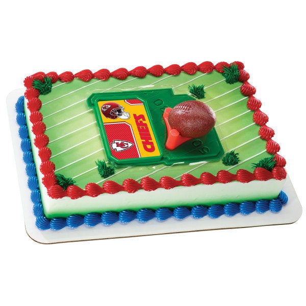 KANSAS CITY CHIEFS Cake Topper Nfl Football Tee Field - Kansas City Chiefs Football Cake Decoration Topper Decoset Birthday Craft Supply