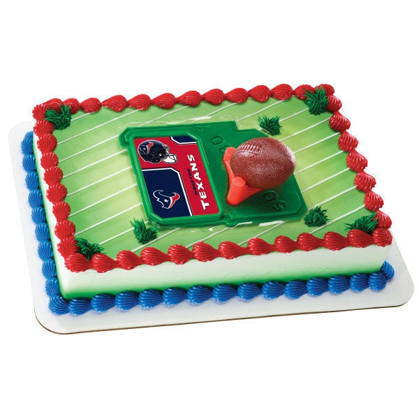 HOUSTON TEXANS Cake Topper NFL Football Tee Field - Houston Texans Football Cake Decoration Topper Decoset Birthday Craft Supply