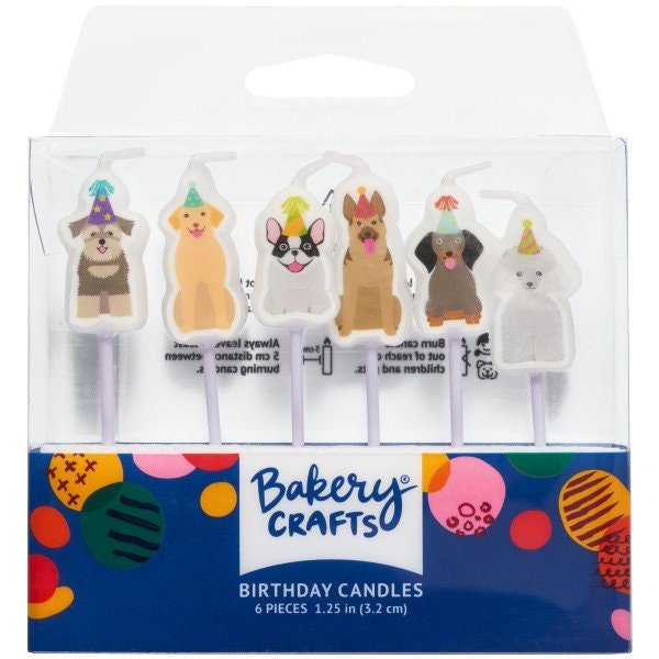 PARTY DOGS Birthday Candles - Puppy Dog Birthday Cake Candles Cupcake Toppers Dog Lover for Party Decoration Craft Supply
