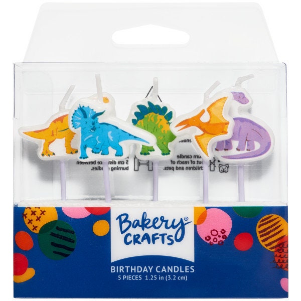 DINOSAUR SHAPED Birthday Candles - Cupcake Birthday Cake Candles Cute Dinosaur Cupcake Toppers for Party Decoration Craft Supply
