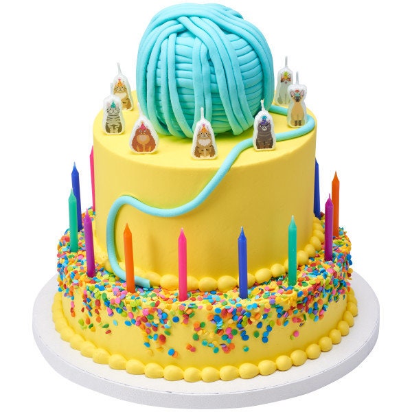 PARTY CATS Birthday Candles - Kitty Cat Birthday Cake Candles Cupcake Toppers Cat Lover for Party Decoration Craft Supply