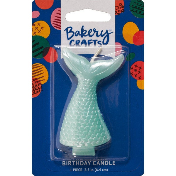 MERMAID TAIL Shaped Birthday Candles - Mermaid Cake Candles Cupcake Toppers for Party Decoration Craft Supply