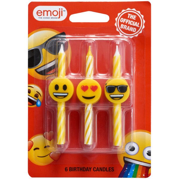 EMOJI Birthday Candles Icon Character Texting Emoji Social Media Cupcake Cake Topper Candles for Party Decoration Craft Supply