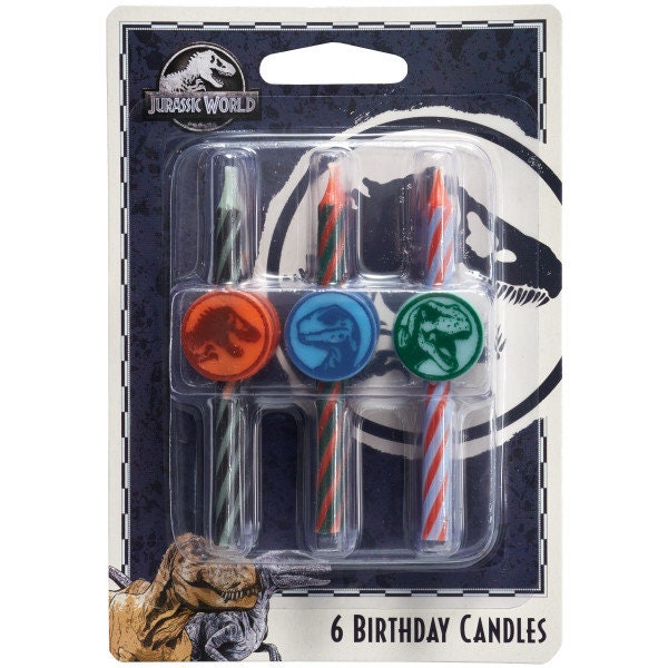 JURASSIC WORLD Birthday Candles Icon Character Dinosaur Jurassic Park World Cupcake Cake Topper Candles for Party Decoration Craft Supply