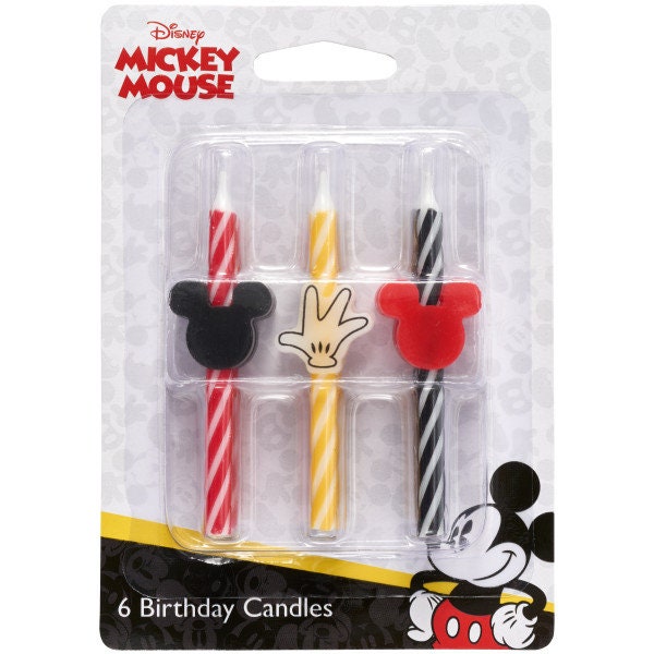 MICKEY MOUSE Birthday Candles Icon Character Disney Mickey Minne Cupcake Cake Topper Candles for Party Decoration Craft Supply