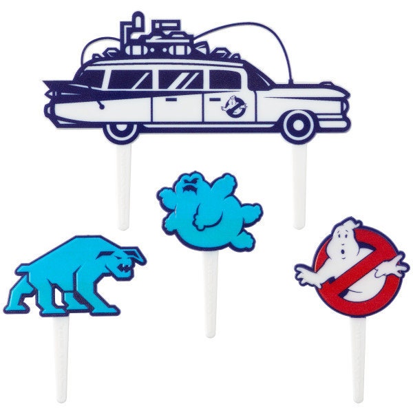 GHOSTBUSTERS Afterlife Cake Topper - Ghost Slimer Car Movie Birthday Party Cake Decoration - Kids Birthday Decoset Craft Supply