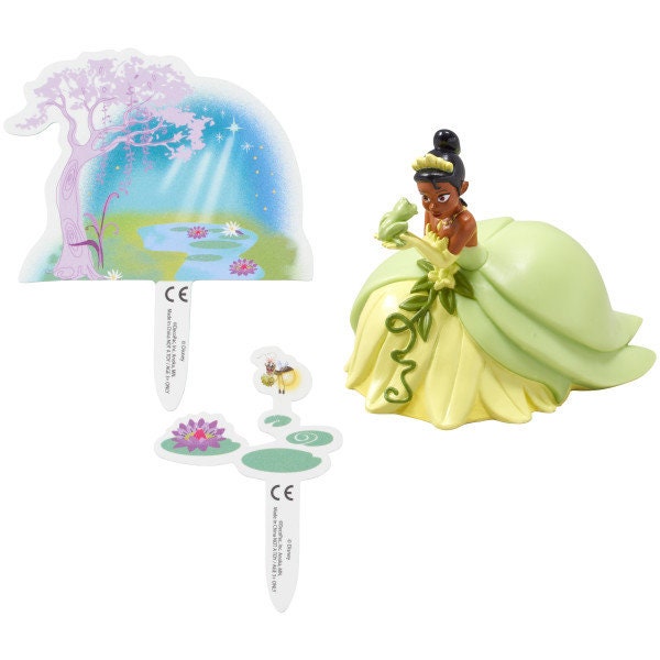 Disney Princess Tiana Cake Topper - Tiana kneeling Princess Frog Birthday Party Cake Decoration - Kids Birthday Decoset Craft Supply