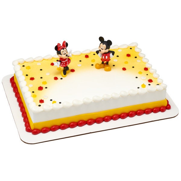 Mickey and Minnie Mouse Cake Topper - Mickey and Minnie Figures Disney Birthday Party Cake Decoration - Kids Birthday Decoset Craft Supply