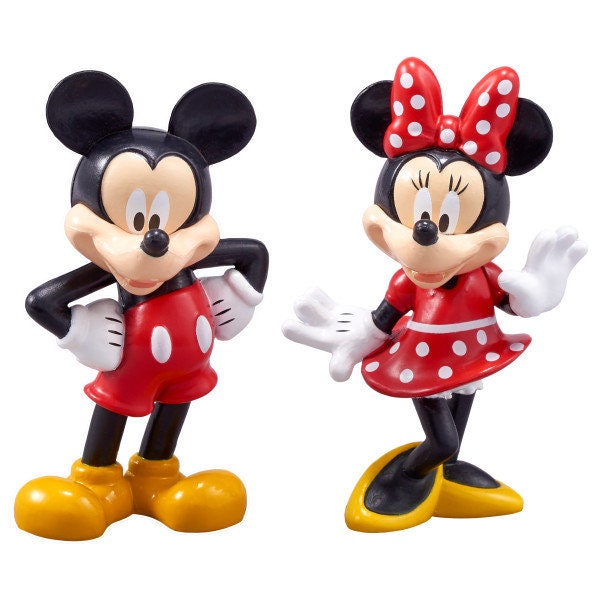 Mickey and Minnie Mouse Cake Topper - Mickey and Minnie Figures Disney Birthday Party Cake Decoration - Kids Birthday Decoset Craft Supply