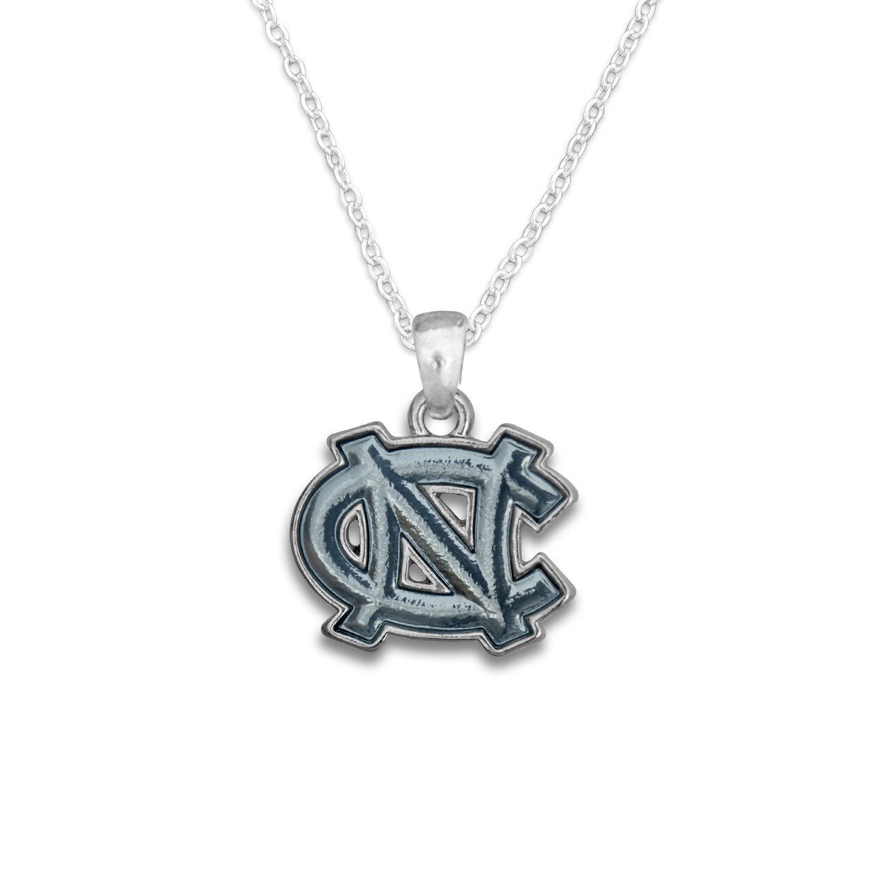 Officially Licensed NORTH CAROLINA Tar Heels Necklace - Logo Pewter Charm Sterling Plated - University of North Carolina Tar Heels