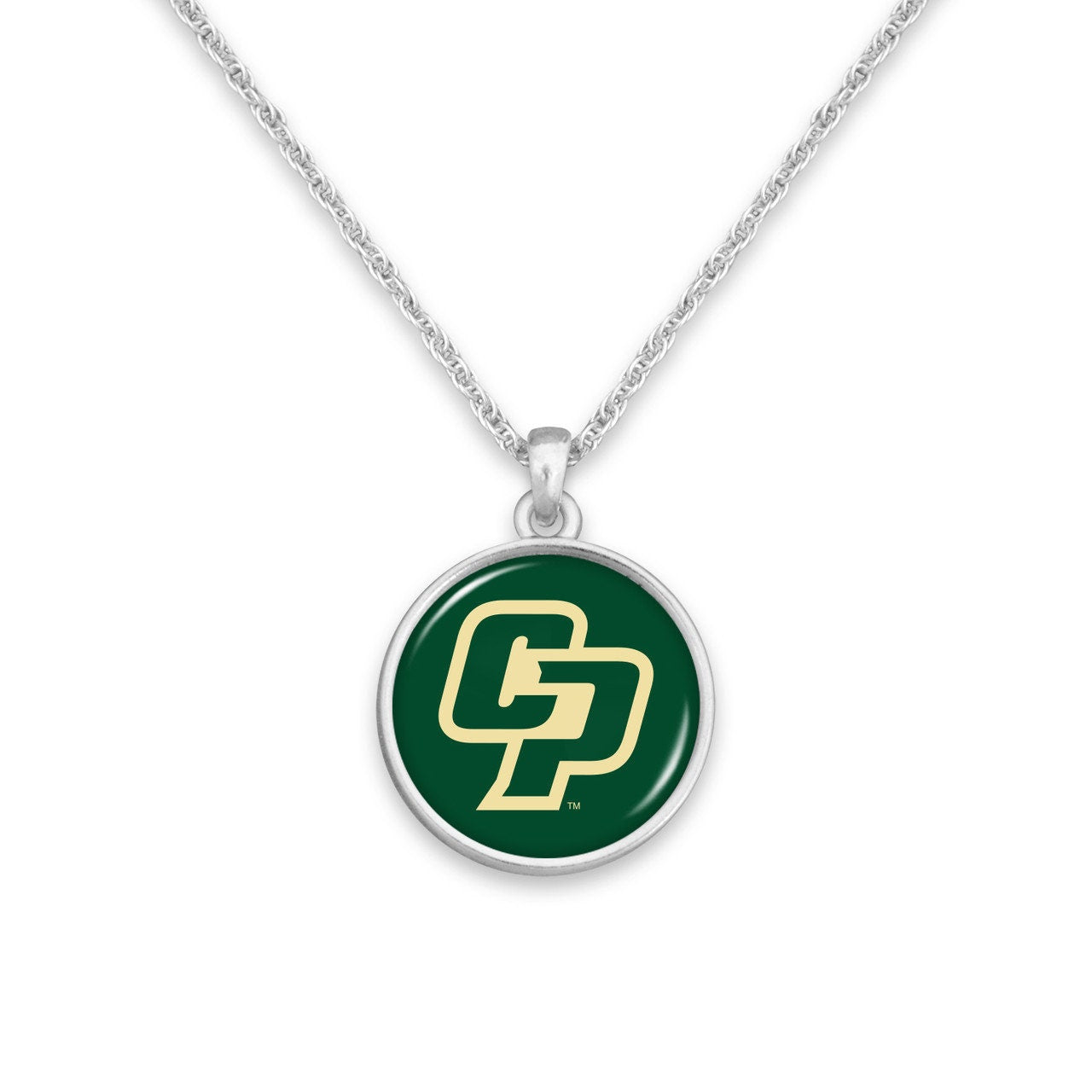 Officially Licensed CAL POLY MUSTANGS Necklace - Pewter Charm Sterling Plated - California Polytechnic State University