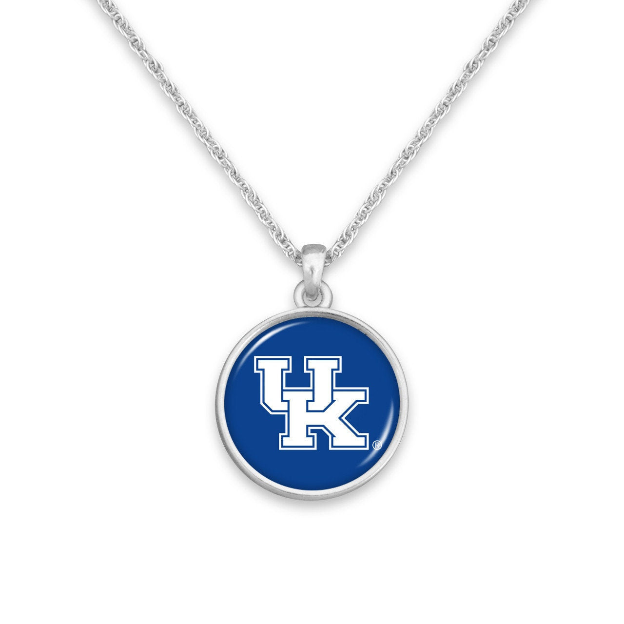 Officially Licensed KENTUCKY WILDCATS Necklace - Pewter Charm Sterling Plated - University of Kentucky