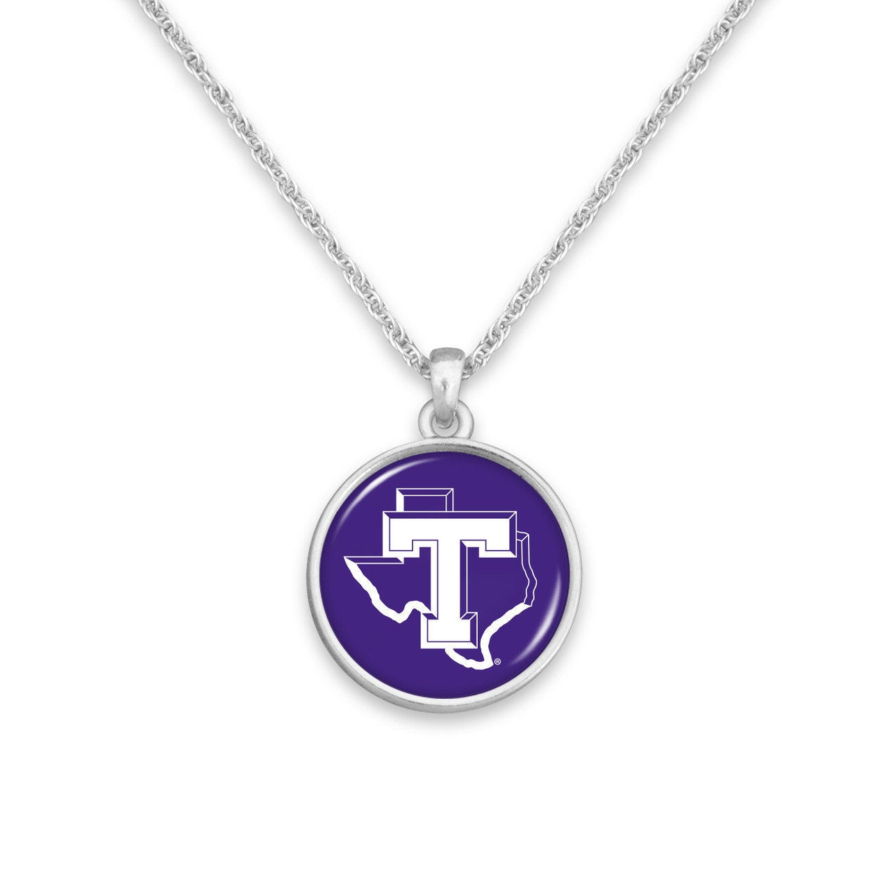 Officially Licensed TARLETON STATE TEXANS Necklace - Pewter Charm Sterling Plated - Tarleton State University