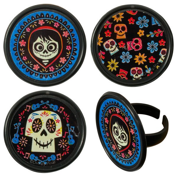12 CoCo Family Movie Cupcake Rings - Day of the Dead CoCo Family Cupcake Decorations Cake Toppers for Birthday Party Decoration Craft Supply