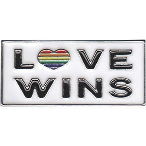 Love Wins Lapel Pin - 1.5 Inch - Support Pride Love Awareness Love Gay Equality LGBTQ+ Craft Supply
