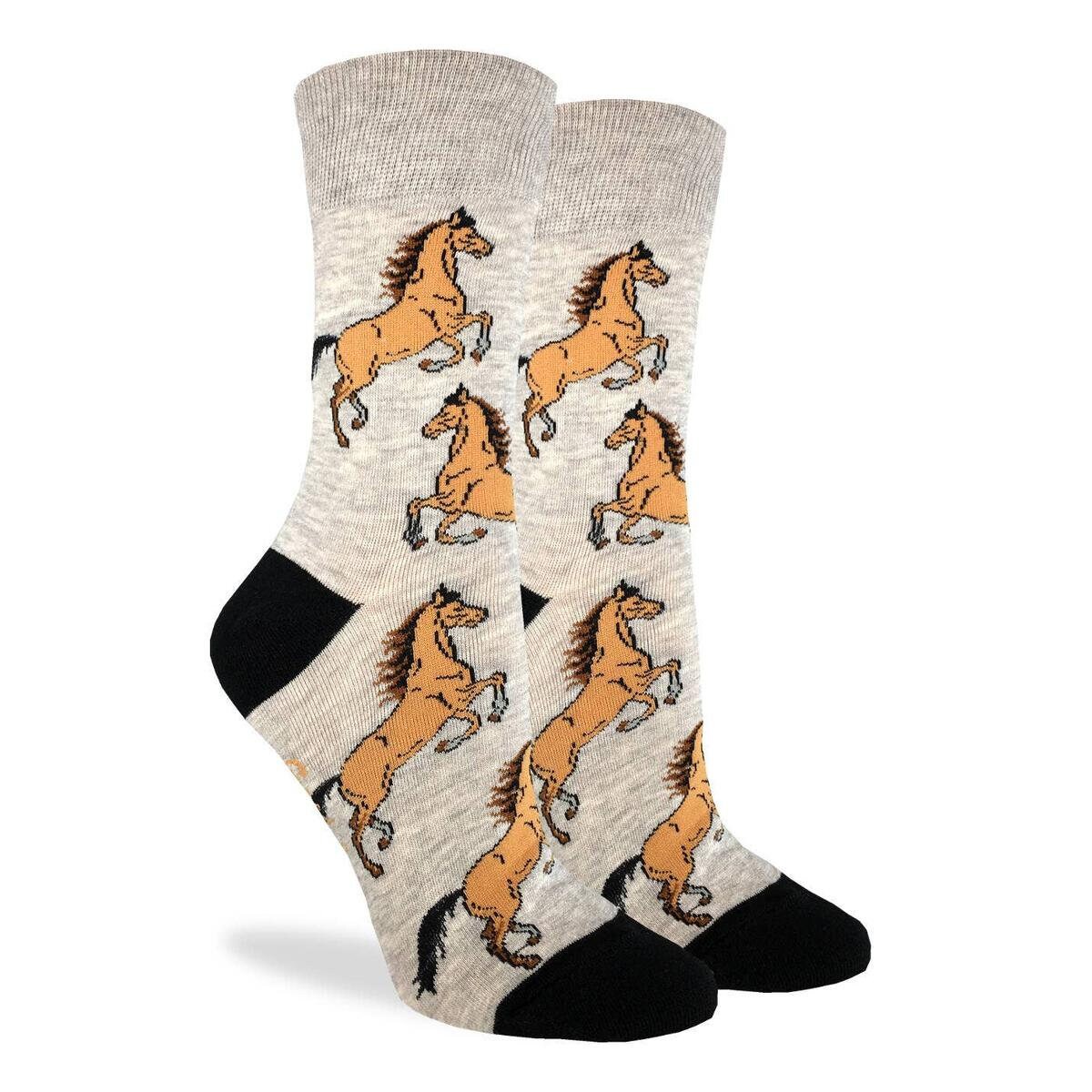 HORSES Crew Socks - Novelty Active Fit Socks - Women's Adult 5-9 Unisex - Horse Lover Ranch Farm - For Craft Costume Supply