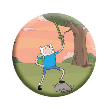 ADVENTURE TIME Finn's Grass Sword Pinback Button Badge - Cartoon Network Animation Anime Series - Round 1.25" Button Craft Supply