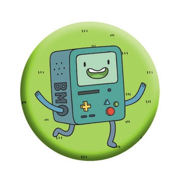 ADVENTURE TIME BMO Frolicking Pinback Button Badge - Finn Jake Cartoon Network Animation Anime Series - Round 1.25" Button Craft Supply