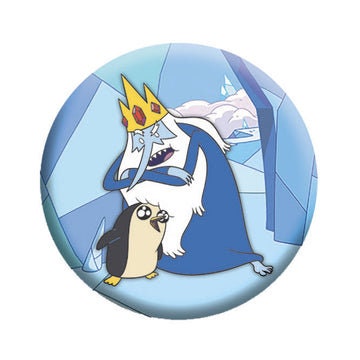 ADVENTURE TIME Ice King & Gunter Pinback Button Badge - Cartoon Network Animation Anime Series - Round 1.25" Button Craft Supply
