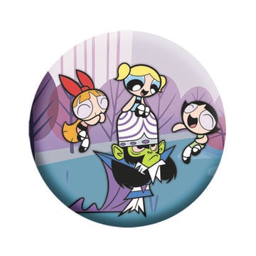 POWERPUFF GIRLS Laughing at Mojo Jojo Pinback Button Badge - Cartoon Network Animation Anime Series - Round 1.25" Button Craft Supply