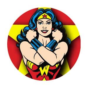WONDER WOMAN Pinback Button Badge - Power Bracelets DC Comics Originals - Round 1.25" Button Craft Supply