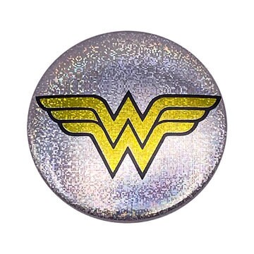 WONDER WOMAN Pinback Button Badge - Glitter Logo DC Comics Originals - Round 1.25" Button Craft Supply