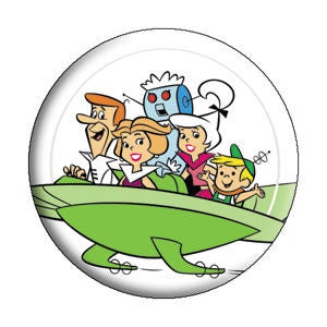 THE JETSONS Family Ship Pinback Button Badge - Hanna Barbera George Jane Judy Rosie Animated Classic - Round 1.25" Button Craft Supply