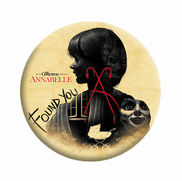 ANNABELLE Found You Pinback Button Badge - Supernatural Horror Movie Series - Round 1.25" Button Craft Supply