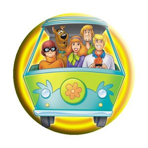 SCOOBY DOO Mystery Machine Van Pinback Button Badge - Hanna Barbera Velma Shaggy Daphne Animated Classic - Round 1.25" Button Craft Supply
