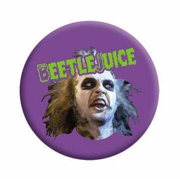BEETLEJUICE Ghost with Most Pinback Button Badge - Michael Keaton Tim Burton Fantasy Horror Movie - Round 1.25" Button Craft Supply