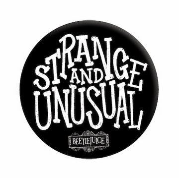 BEETLEJUICE Strange & Unusual Pinback Button Badge - Michael Keaton Tim Burton Fantasy Horror Movie - Round 1.25" Button Craft Supply