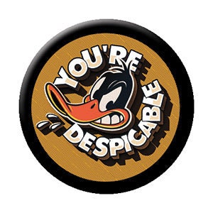 LOONEY TUNES Daffy Duck Pinback Button Badge - You're Despicable - Round 1.25" Button Craft Supply