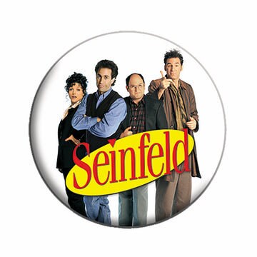 SEINFELD Pinback Button Badge - Group Logo - Classic TV Series - Round 1.25" Button Craft Supply