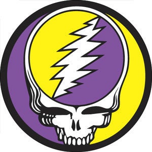 GRATEFUL DEAD Steal Your Face Purple & Yellow Logo Pinback Button Badge - Jerry Garcia American Rock Band - Round 1.25" Button Craft Supply