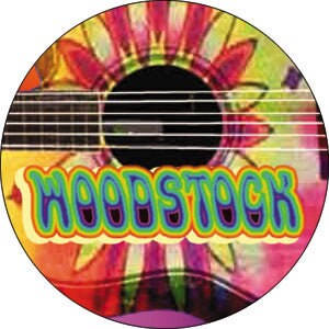 WOODSTOCK Guitar Pinback Button Badge - Peace Music Festival - Round 1.25" Button Craft Supply