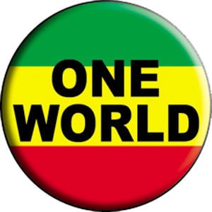 RASTA One World Pinback Button Badge - Reggae Music Rastafari Rasta Jamaica Africa - Round 1.25" Button Craft Supply
