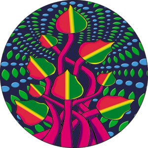Retro Psychedelic Flower Pinback Button Badge - 1960s Hippie Hippy Retro Round 1.25" Button Craft Supply