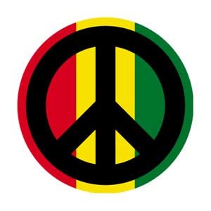 PEACE SIGN Rasta Pinback Button Badge - Reggae Music Rastafari Rasta Jamaica Africa - Round 1.25" Button Craft Supply
