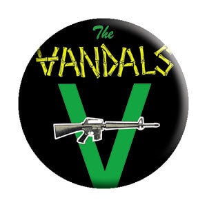 THE VANDALS Band Logo with Gun Pinback Button Badge - American Punk Rock Band - Round 1.25" Button Craft Supply
