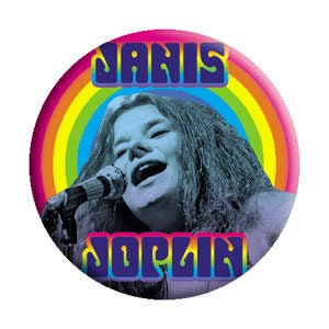 JANIS JOPLIN Heart Pinback Button Badge - Album American Rock Singer - Round 1.25" Button Craft Suppl-