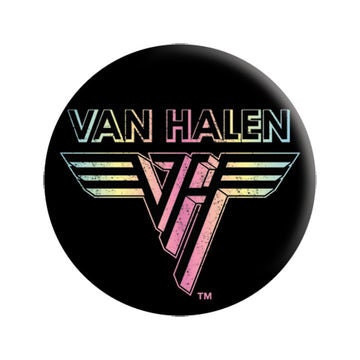 VAN HALEN Rainbow Logo Pinback Button Badge - Eddie Van Halen Album American Rock Band - Round 1.25" Button Craft Supply