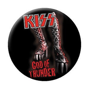 KISS God of Thunder Pinback Button Badge - KISS Rock Band Album - Round 1.25" Button Craft Supply