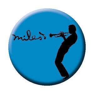MILES DAVIS Silhouette Pinback Button Badge - Composer Trumpet Jazz Musician Music Album - Round 1.25" Button Craft Supply