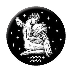 AQUARIUS Astrology Zodiac Sign Pinback Button Badge - Aquarius Zodiac Constellation Horoscope - Round 1.25" Button Craft Supply