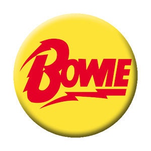 DAVID BOWIE Bolt Logo Pinback Button Badge - David Bowie Musician Rock Music Lightning Bolt Flash Logo - Round 1.25" Button Craft Supply