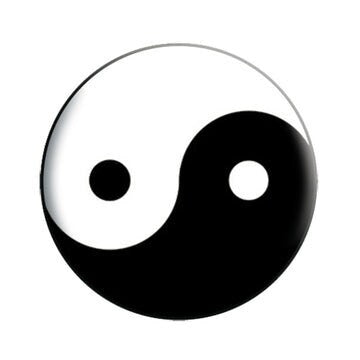 Yin Yang Pinback Button Badge - Buddah Zen Meditation - Round 1.25" Button Craft Supply