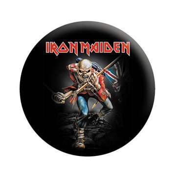 IRON MAIDEN British Flag Pinback Button Badge - English Heavy Metal Band Music - Round 1.25" Button Craft Supply