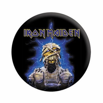 IRON MAIDEN Lightning Mummy Pinback Button Badge - English Heavy Metal Band Music - Round 1.25" Button Craft Supply
