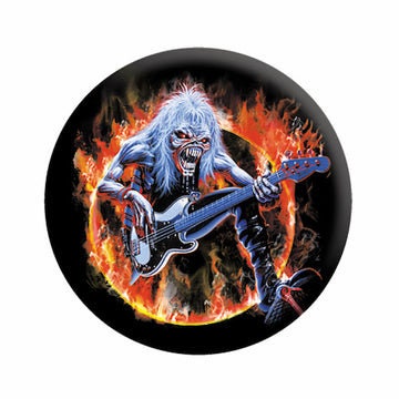 IRON MAIDEN Ring of Fire Pinback Button Badge - English Heavy Metal Band Music - Round 1.25" Button Craft Supply