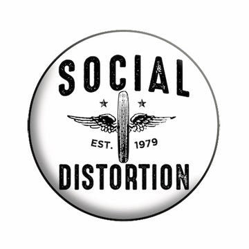 SOCIAL DISTORTION Motorcycle Wings Pinback Button Badge - Punk Rock Band Music - Round 1.25" Button Craft Supply